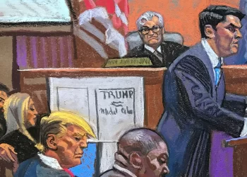 Recreación hecha en el juicio contra Donald Trump