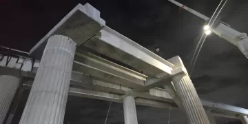 Opret coloca las primeras vigas para futura línea del Metro en dirección a la prolongación 27 de Febrero