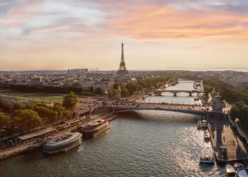 Paris,Aerial,Panorama,,France,,Paris,And,Seine,River,Cityscape,Panoramic