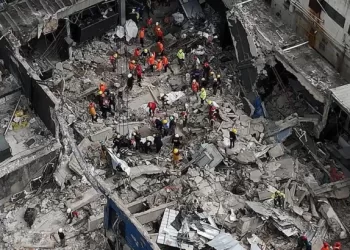 Imágenes aéreas del del derrumbe en Jet Set