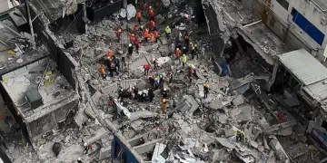 Imágenes aéreas del del derrumbe en Jet Set