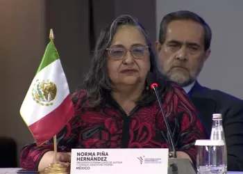 La ministra presidenta de la SCJN, Norma Piña, en la Cumbre Judicial Iberoamericana, en República Dominicana. Foto: Captura