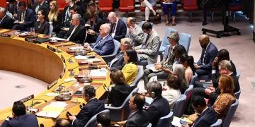 NEW YORK, NEW YORK - JUNE 20: Members of the UN Security Council listen as Ambassador Amir Saeid Iravani, Permanent Representative of Iran to the UN, speaks during a meeting on threats to international peace and security at the United Nations headquarters on June 20, 2025 in New York City. The Security Council is holding an emergency session to address the escalating conflict between Israel and Iran. The meeting was requested by Iran and backed by Algeria, China, Pakistan, and Russia. UN Secretary-General Antonio Guterres is expected to brief the council. The United Nations has called for an immediate de-escalation and ceasefire. (Photo by Michael M. Santiago/Getty Images)